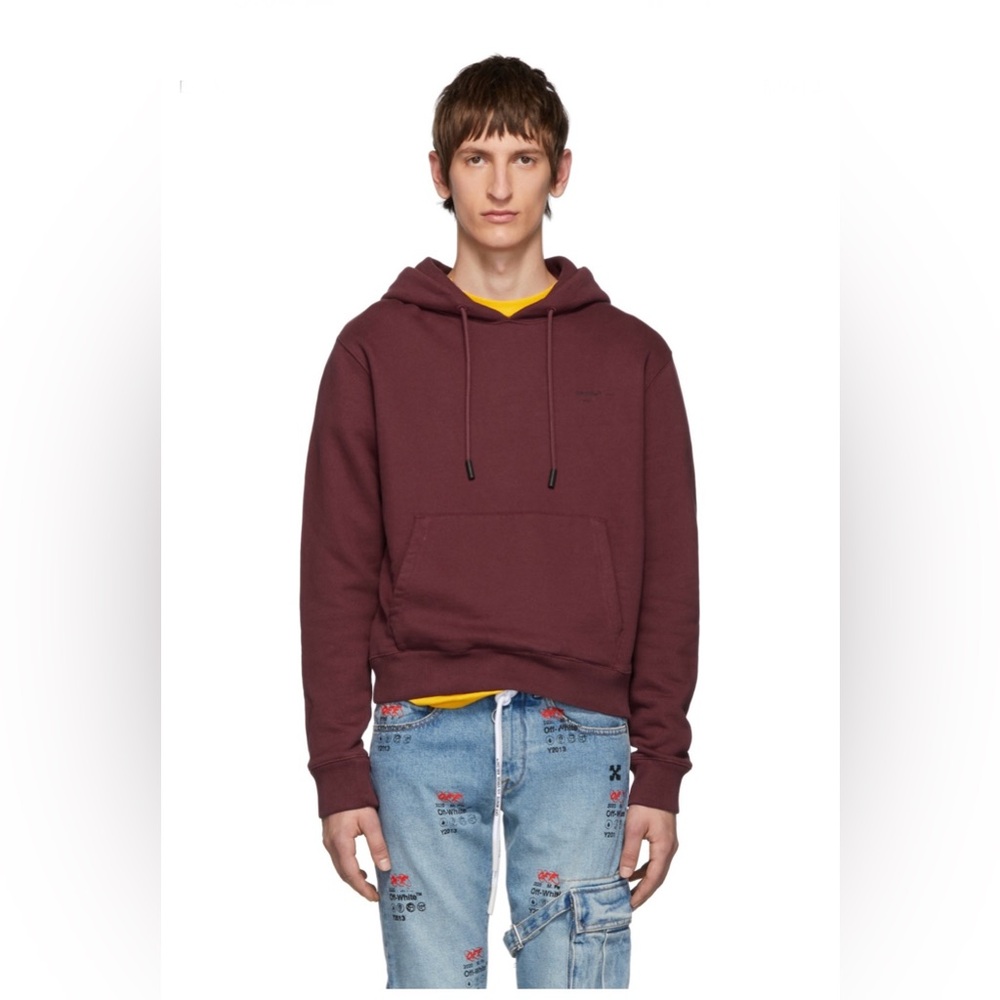OFF-WHITE
Burgundy Logo Slim Hoodie Sz M
